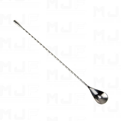MJFLAIR 304 stainless steel 30cm cocktail bar spoon with drop-Mirror Silver