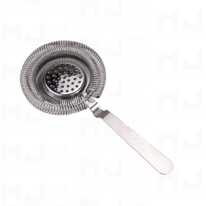 MJFLAIR 304 stainless steel french fluted cocktail bar rolling strainer- Mirror silver