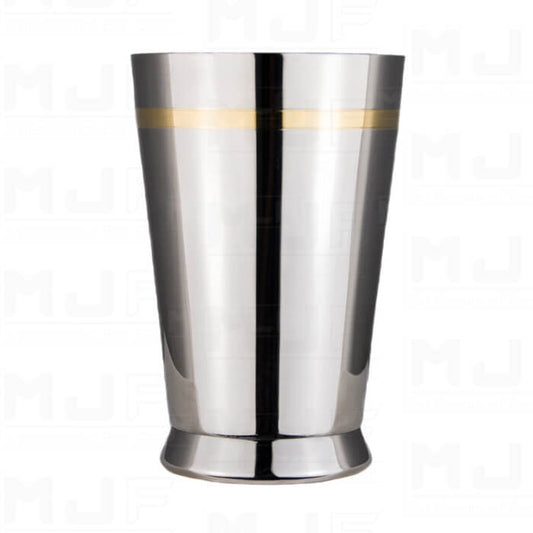 MJFLAIR JAPAN YUKIWA BARON 12oz julep cup-Mirror Silver with gold rim