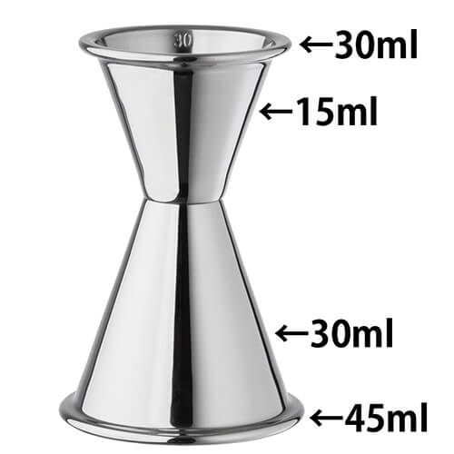 MJFLAIR Japan Wadasuke 30/60ml scaled cocktail bar jigger (Mirror Black)