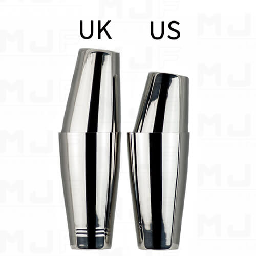 MJFLAIR YUKIWA US Bar non-weighted Cocktail Boston Tin shaker set-Matte Silver