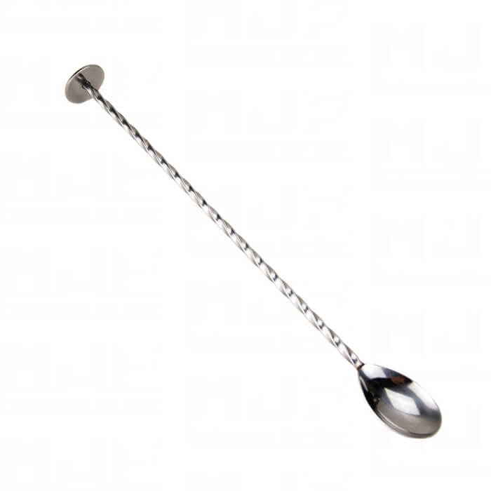 MJFLAIR 304 stainless steel 27cm cocktail bar spoon with muddler-Mirror Silver