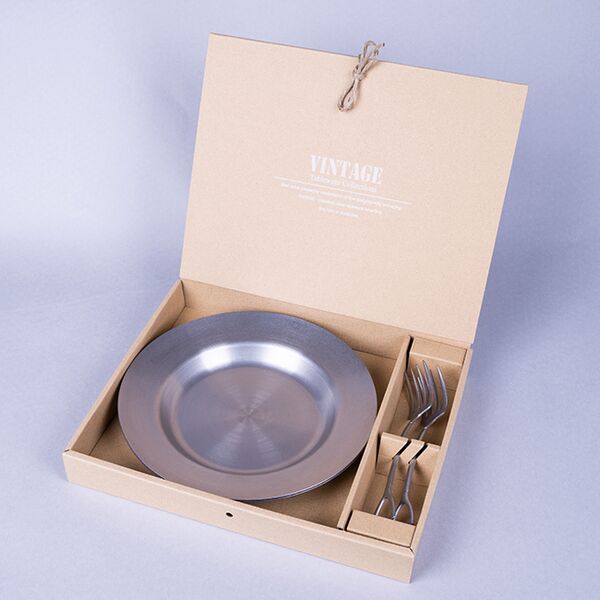 AOYOSHI JAPAN Tableware pasta plate 230mm + Shovel fork set-vintage silver