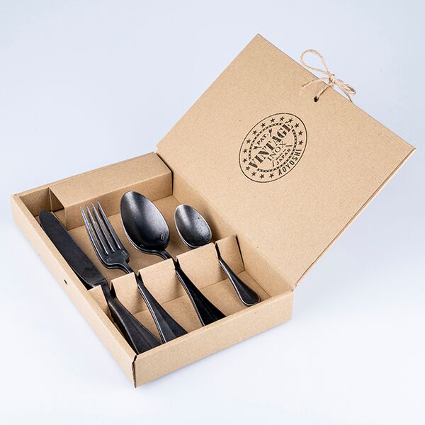 AOYOSHI JAPAN Tableware Baquette Classic spoon 8 pc set-vintage black