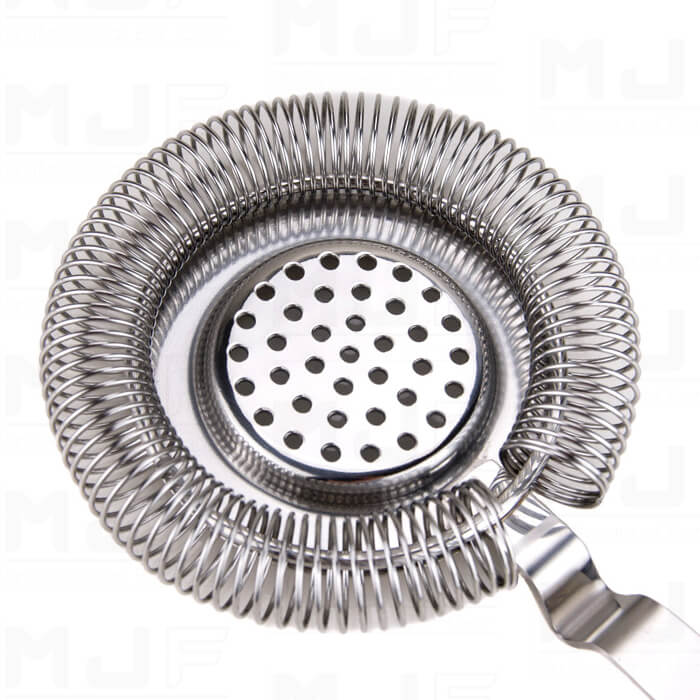 MJFLAIR 304 stainless steel french fluted cocktail bar rolling strainer- Mirror silver