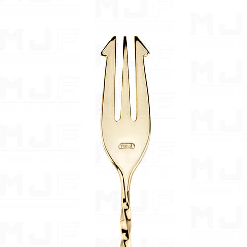 MJFLAIR Japan YUKIWA 304 cocktail 35cm bar spoon with fork- Mirror Gold