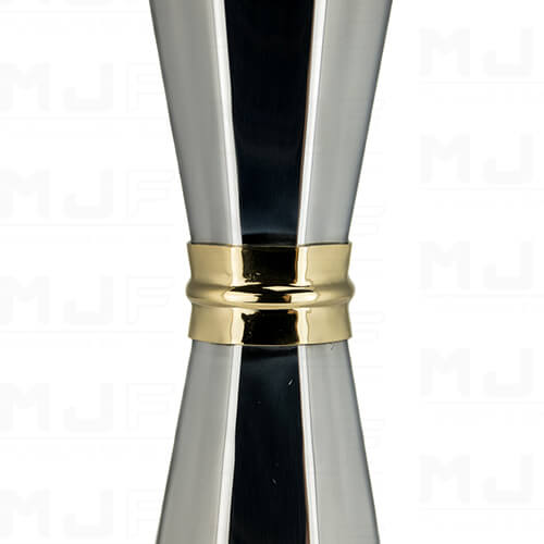 MJFLAIR Japan YUKIWA OTTO 33/45ml multi-capacity cocktail bar jigger (Mirror Silver with gold rim)
