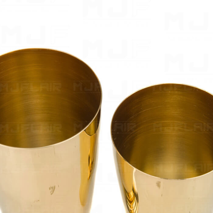 MJFLAIR YUKIWA UK Bar weighted Cocktail Boston Tin shaker set (Mirror Gold)